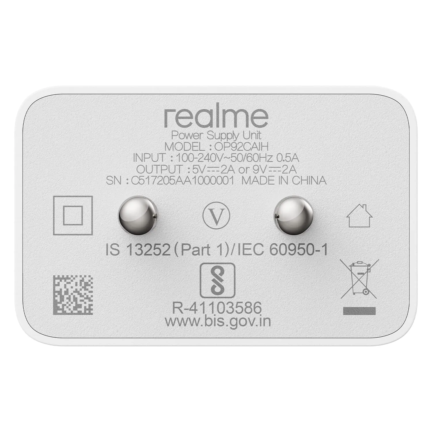 Realme 30 5G 18W Fast Mobile Charger With Type-C Cable White