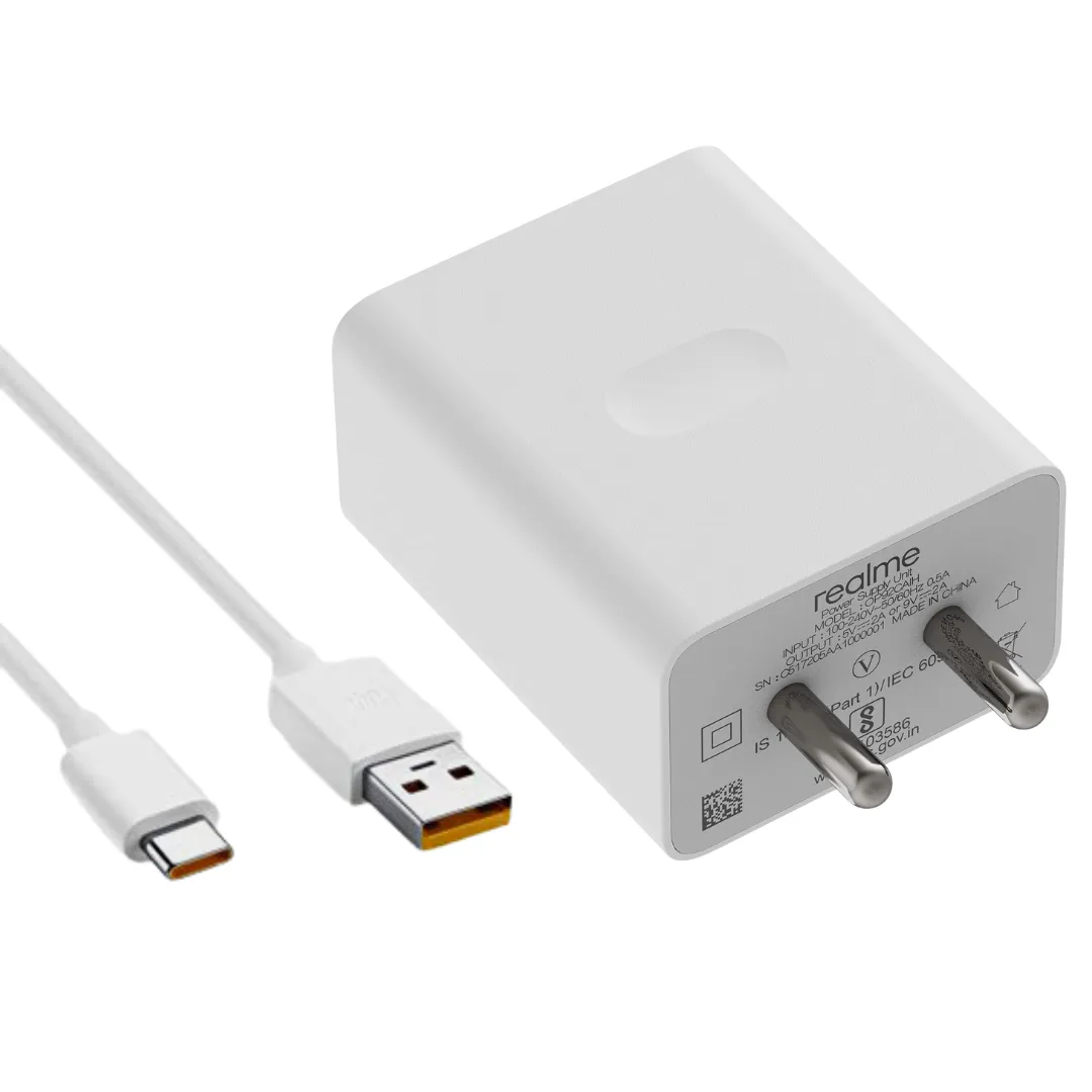 Realme C53 18W Fast Mobile Charger With Type-C Cable White