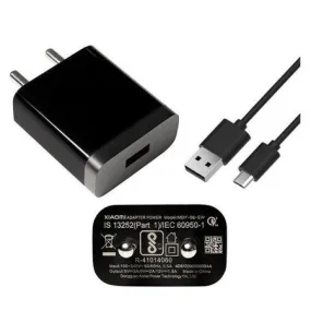 Redmi 9 Fast 10W Mobile Charger 2 Amp With Data Cable Black