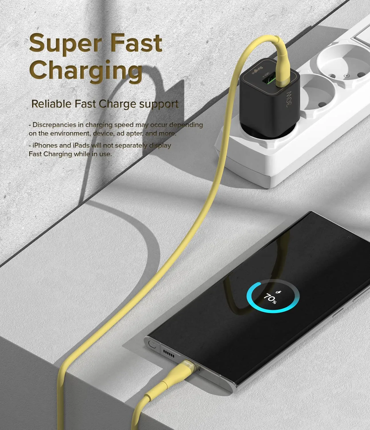 Ringke Fast Charging Pastel Cable USB Type-C to Type-C - Yellow (2m)