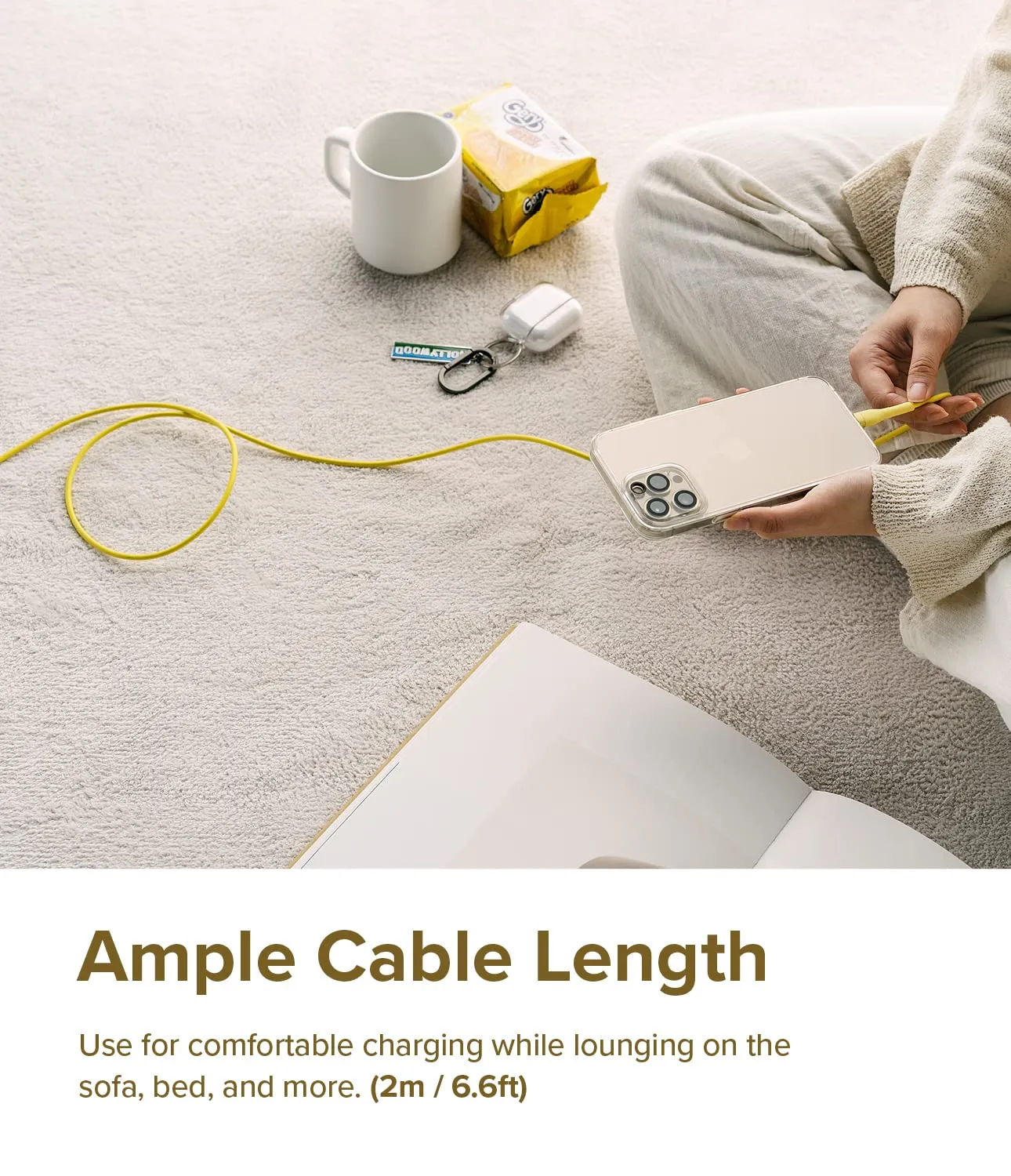 Ringke Fast Charging Pastel Cable USB Type-C to Type-C - Yellow (2m)