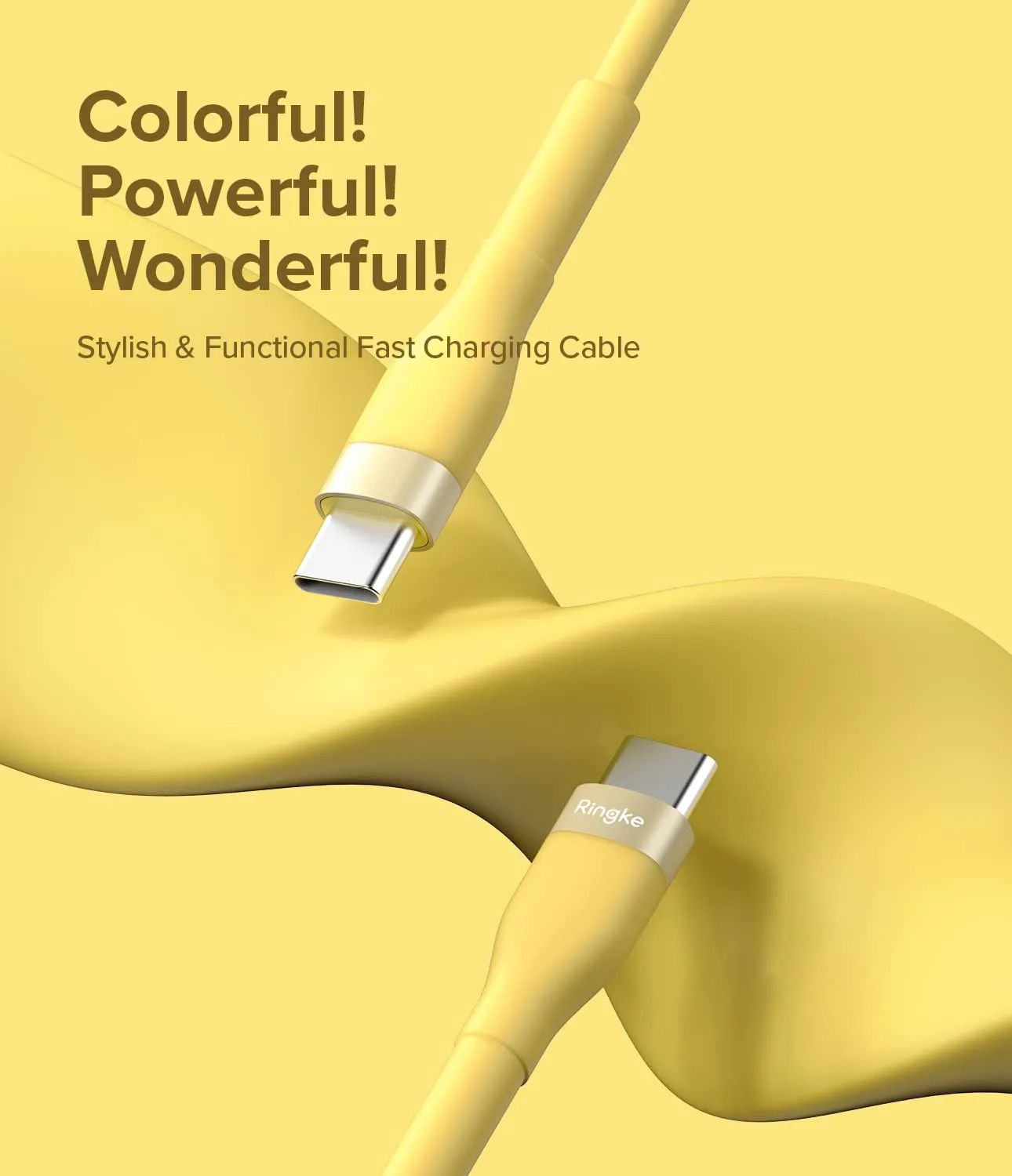 Ringke Fast Charging Pastel Cable USB Type-C to Type-C - Yellow (2m)