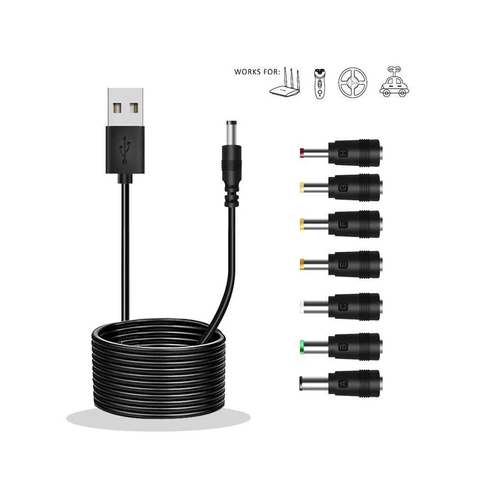 Sansai 1m USB-A to 7-in-1 DC Connector Cable Adapter