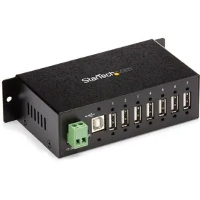 StarTech.com Mountable Rugged Industrial 7 Port USB 2.0 Hub - USB Type B - External - 7 USB Port(s) - 7 USB 2.0 Port(s) - PC, Mac - TAA Compliant
