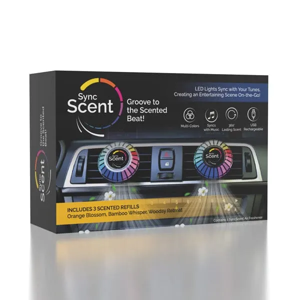 SyncScent LED Music Syncing Car Accessory Novelty Air Freshener Gadget