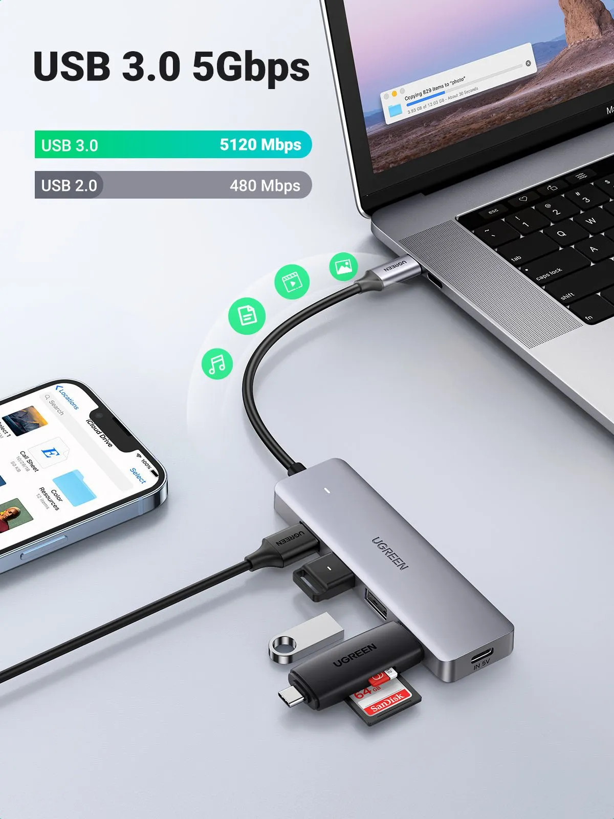 UGREEN 4 Ports USB C Hub