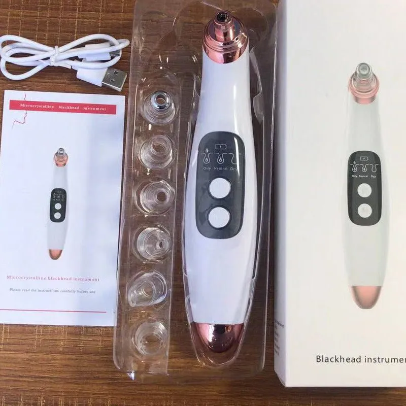 USB Electric Vacuum Suction Blackhead Remover With LED Display For Deep Pore Cleansing