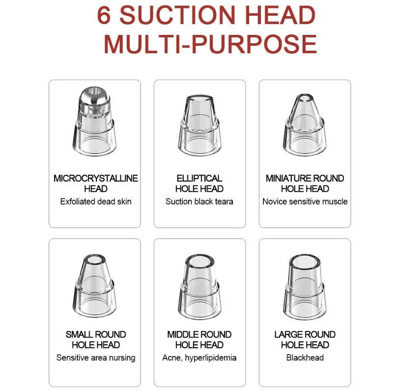 USB Electric Vacuum Suction Blackhead Remover With LED Display For Deep Pore Cleansing