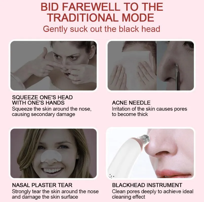 USB Electric Vacuum Suction Blackhead Remover With LED Display For Deep Pore Cleansing
