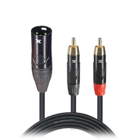 XC-SYXF10 10 Ft. High Performance Y Cable 1/4" TRS-M Stereo to Dual XLR-F
